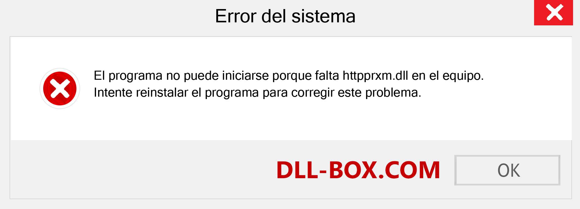 ¿Falta el archivo httpprxm.dll ?. Descargar para Windows 7, 8, 10 - Corregir httpprxm dll Missing Error en Windows, fotos, imágenes